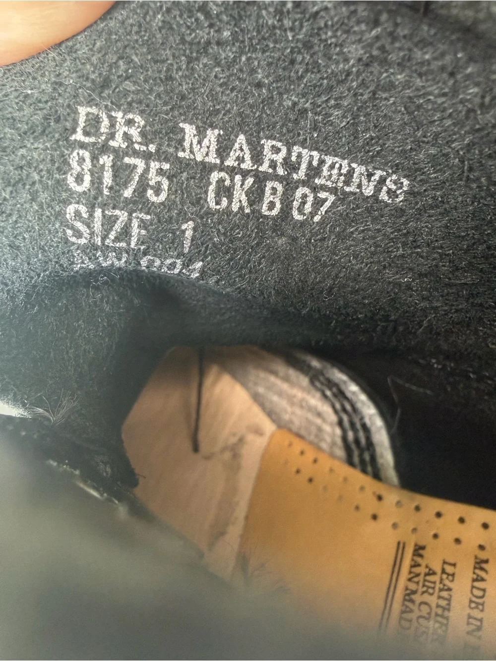 Dr. Martens Black Leather Ankle Boots with Yellow Stitching NEW
